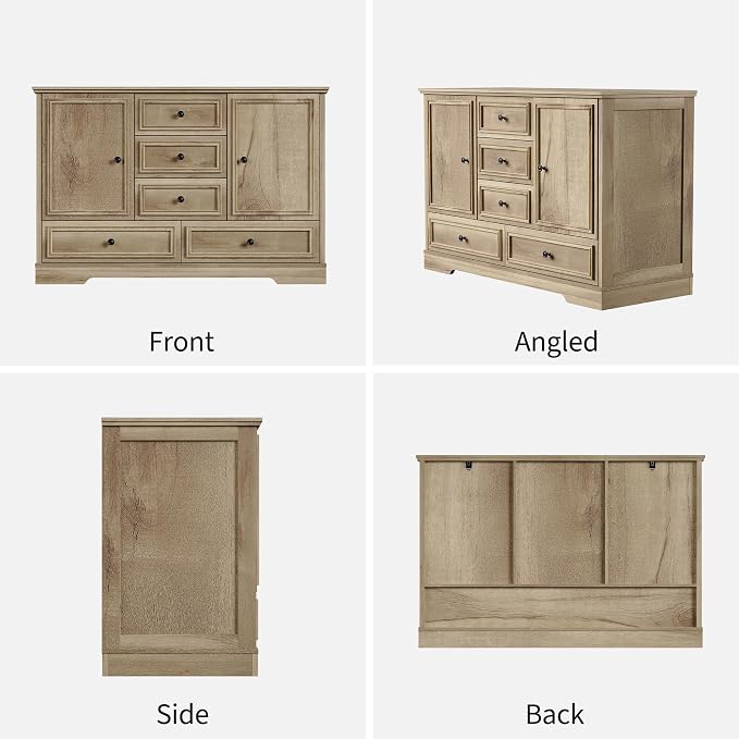 GarveeHome 47" Farmhouse Sideboard Buffet Cabinet, Sideboard Storage credenza - Image 8