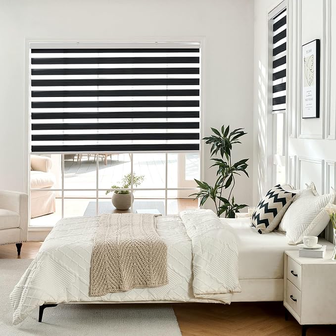 Joydeco Cordless Zebra Blinds for Windows, Dual Layer Free-Stop Zebra Shades - Image 4