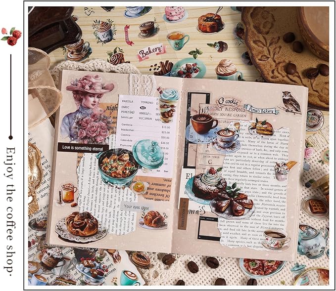 400PCS Food Stickers for Journaling & Scrapbooking – Coffee, Ice Cream & Hotpot - Image 3