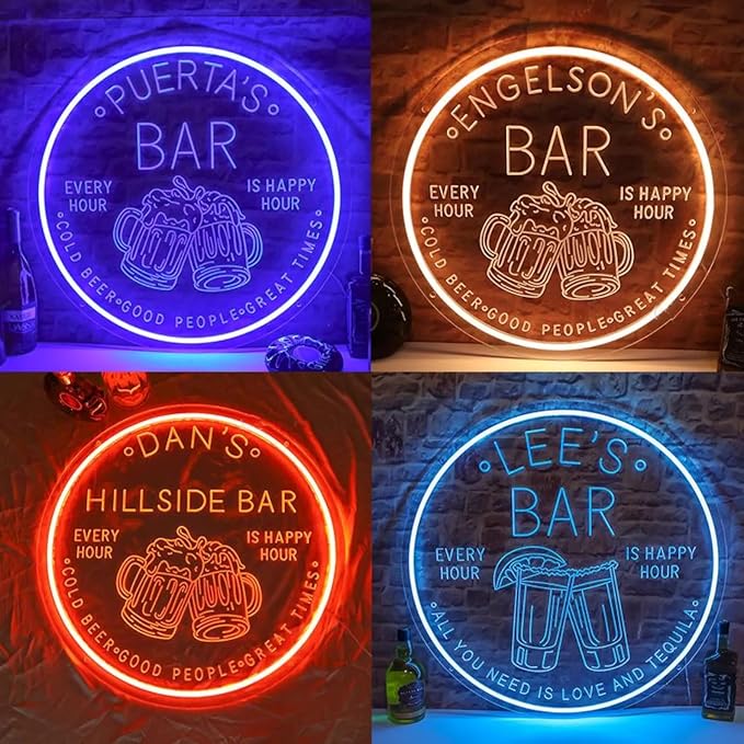 Custom Name Bar Neon Sign Dimmable Open LED Neon Light Wall Decor Beer Whiskey - Image 9
