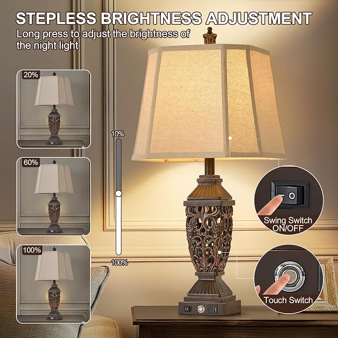 AIDENOEY 27.5“ Farmhouses Table Lamp - Image 4