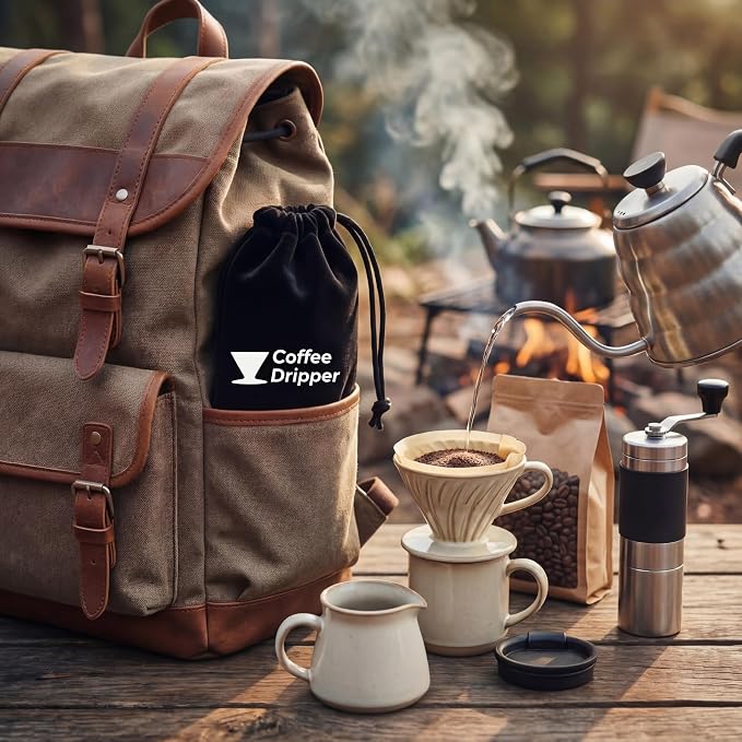 Velvet Large Storage Bag for Pour Over Coffee Dripper, 14x11 inches Soft - Image 5