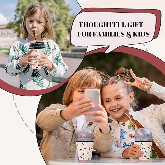 Cute Cherry Bow Iced Coffee Cup Sleeve 3 Pack, Sweet Feminine Reusable Neoprene - Image 2
