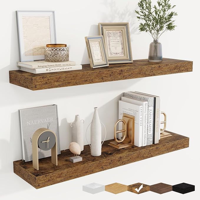 fuqing Floating Shelves for Wall, Wall Mounted Wood Floating Shelf by Fuqing