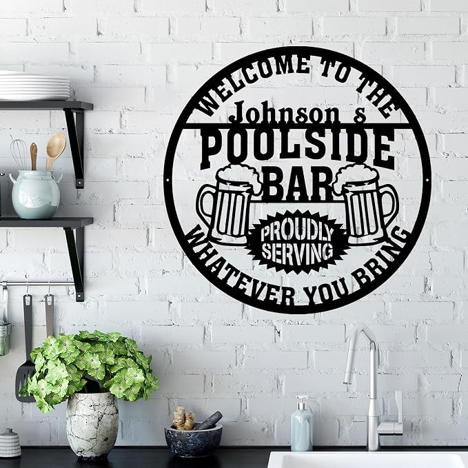 Personalized Backyard Bar Metal Wall Art - Image 3