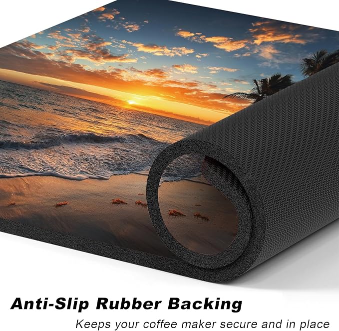 Coffee Mat, Coffee Bar Accessories Fit Under Coffee Maker Espresso Machine - Image 4
