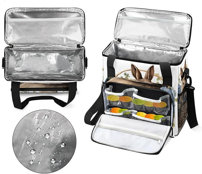 Easter Bunny Coffee Maker Carring Bag, Large Insulated Storage Organizer Case - Image 3