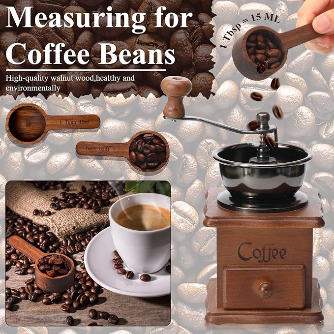 Skyley 4 Pcs Coffee Wooden Scoop - Image 7