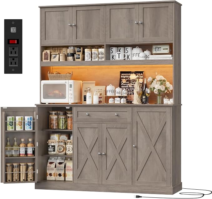 HIFIT 72.8” Tall Kitchen Pantry Cabinet by HIFIT