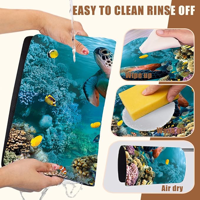 Sea Turtle Coffee Mat Absorbent Dish Drying Mat - Image 5
