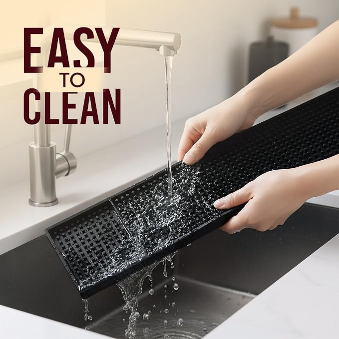 Rubber Bar Mat Set of 2, Non-Toxic Spill & Drying Mats - Image 3