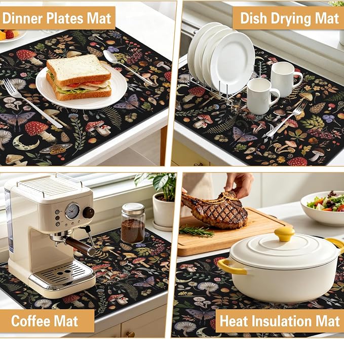 Dish Drying Mat Kitchen Countertop, Super Absorbent Coffee Bar Mat - Image 6