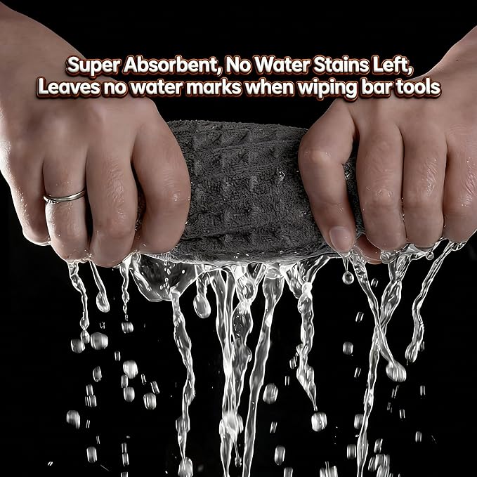 4Pack Barista Microfiber Waffle Weave Towels - Image 7