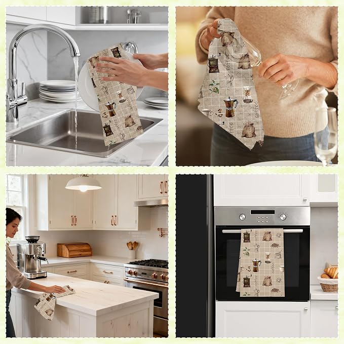 Vintage Coffee Kitchen Towels, Coffee Theme Dish Towels, Soft Absorbent Hand - Image 6