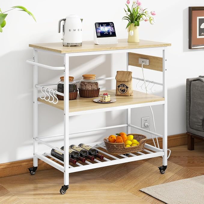 IBUYKE Kitchen Island with 3 Shelves, Island Table - Image 6
