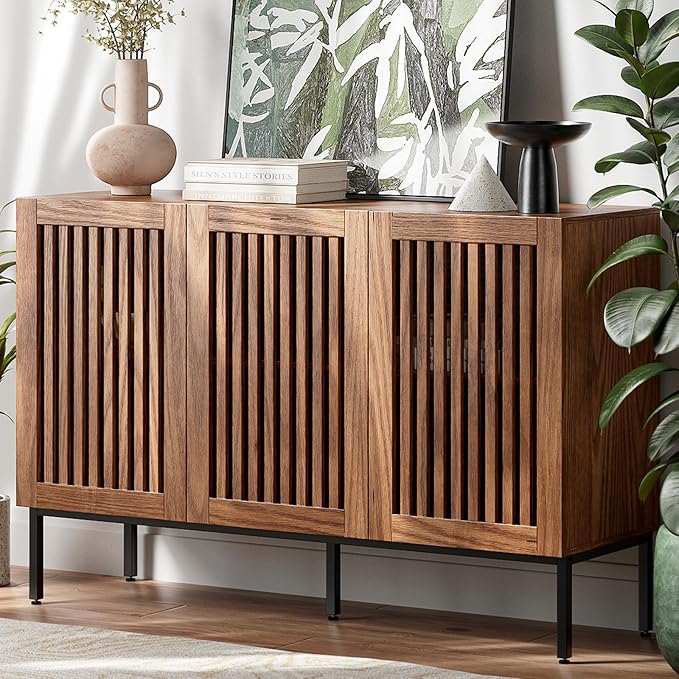 BVIUNTWO Buffet Cabinet, Modern Credenza Storage Cabinet by BVIUNTWOHOME