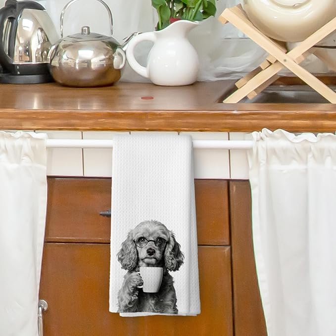 Funny Cocker Spaniel Coffee Bar Kitchen Dish Towels, Cocker Spaniel Gifts - Image 2