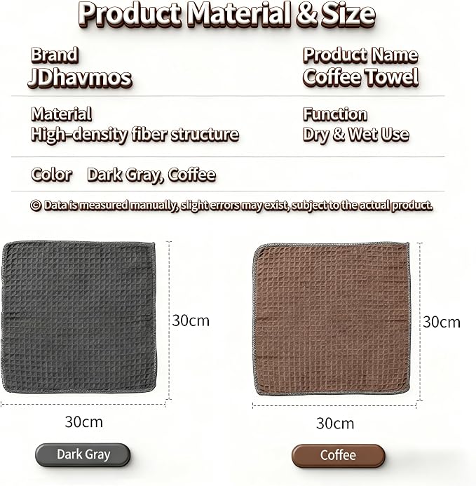 4Pack Barista Microfiber Waffle Weave Towels - Image 9