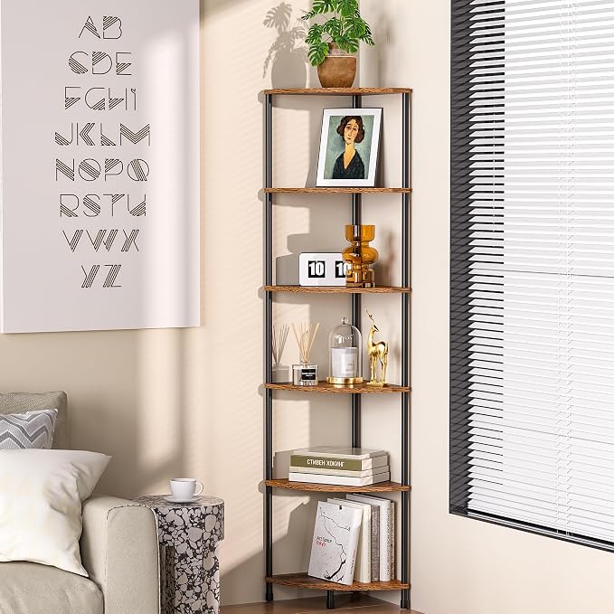 Corner Plant Stand Shelf, 6 Tier Tall Shelf - Image 3