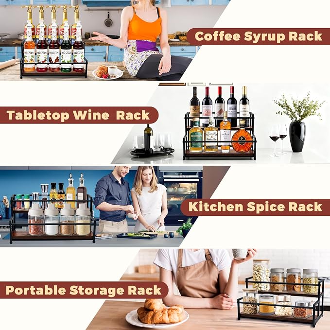 Coffee Syrup Rack Organizer, 2-Tier | Metal Bottle Holder, 10 Bottles Capacity - Image 8