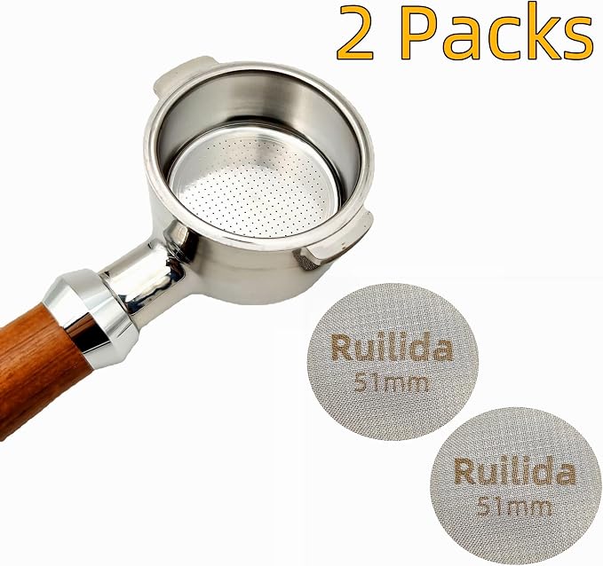 2 Packs Espresso Puck Screen 51mm, Reusable 1.7mm Thickness 150μm 316 Stainless - Image 6