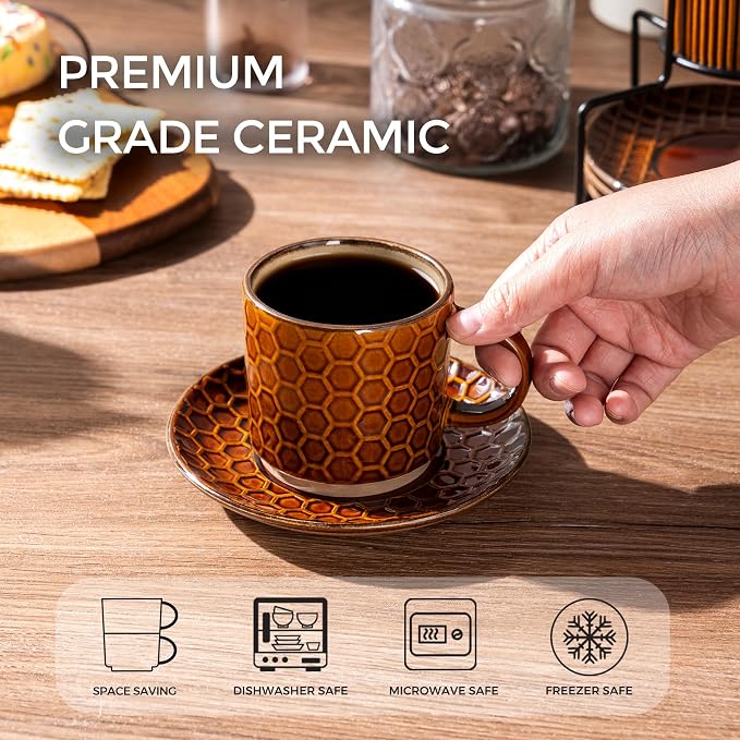 GBhome 6OZ Stackable Coffee Mugs - Image 3