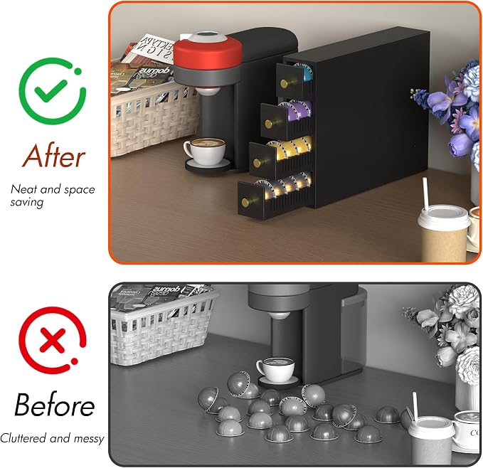Suli Coffee Pod Holder, 52 Pods Large Capacity, 4-Tier Coffee Pod Organizer - Image 7