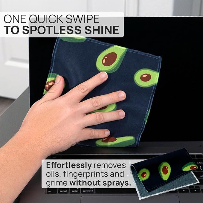 Microfiber Wholesale Quick Cloth Glasses Cleaning Cloths–8x8 Avocado 1-Pack - Image 2