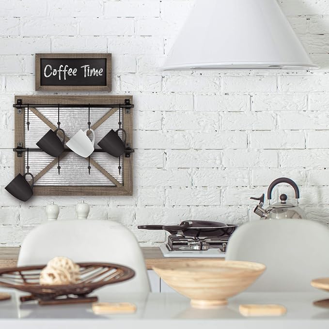 Autumn Alley Rustic Farmhouse Mug Rack Wall Mounted - Image 6
