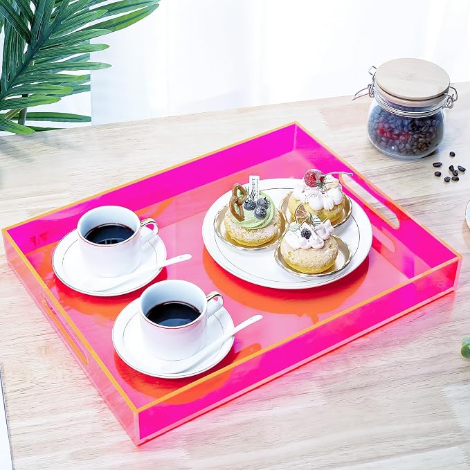Large Acrylic Tray Ottoman Coffee Table Tray - Image 7