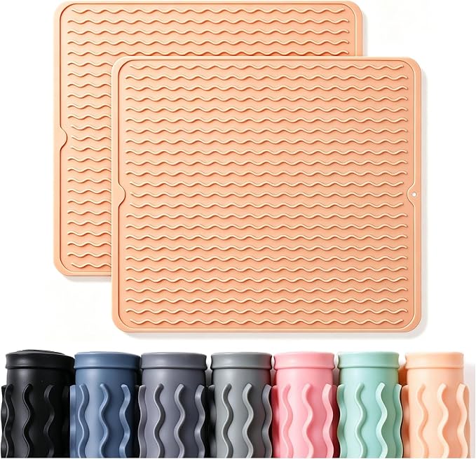 2 Pack Caketime Silicone Dish Drying Mat by CAKETIME