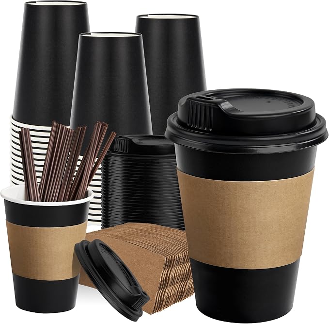RACETOP 50 Pack 12 oz Coffee Cups by RACETOP
