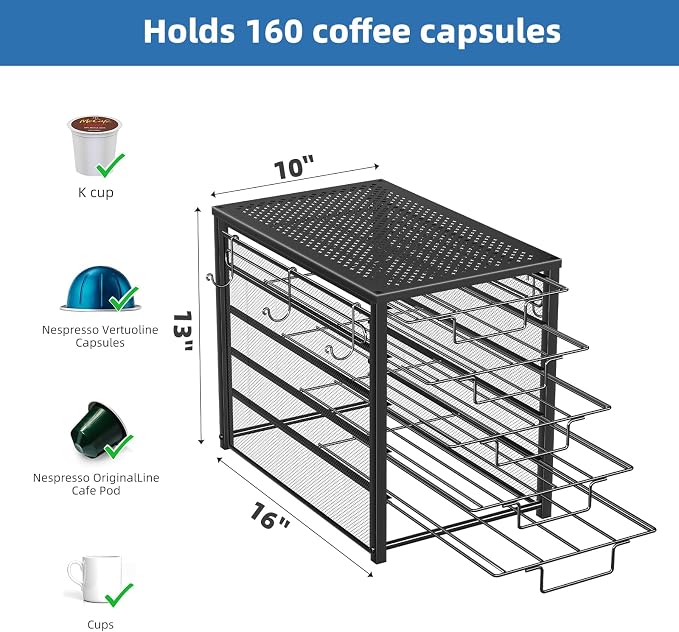 Simple Trending 5 Tier Coffee Pod Holder - Image 2