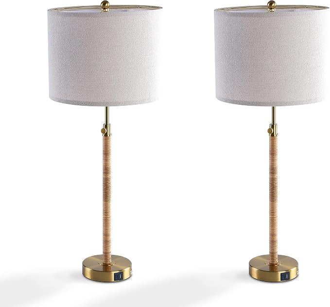 Maxax Rattan Buffet Table Lamp Set of 2 - Image 6