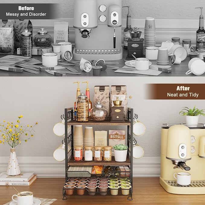 Coffee Bar Station Organizer, K Pod Cup Holder - Image 6