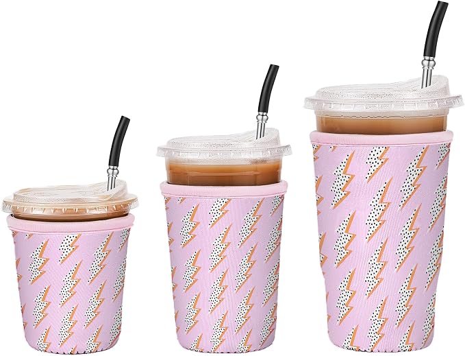 3 Pack Iced Coffee Sleeve Reusable by Cavllson
