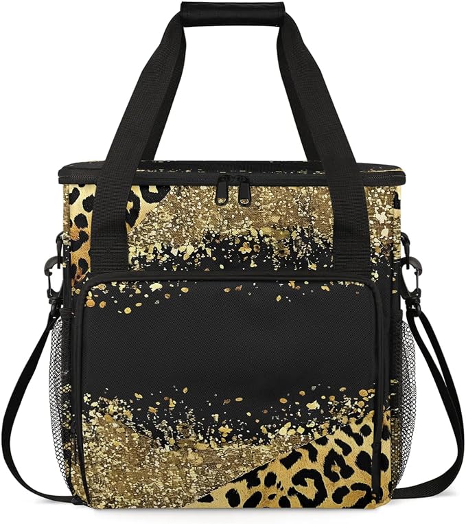 Brown Leopard Cheetah Coffee Maker Carring Bag, Large Insulated Storage by Home