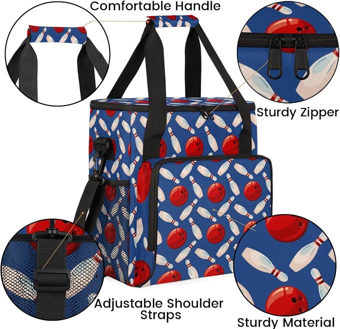 Bowling Ball Coffee Maker Travel Bag, Bowling Ball Large Carrying Storage Case - Image 6