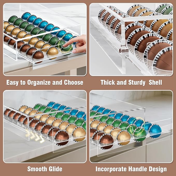 Jumyee Acrylic Coffee Pod Holder Storage Drawer, Pod Holder - Image 6