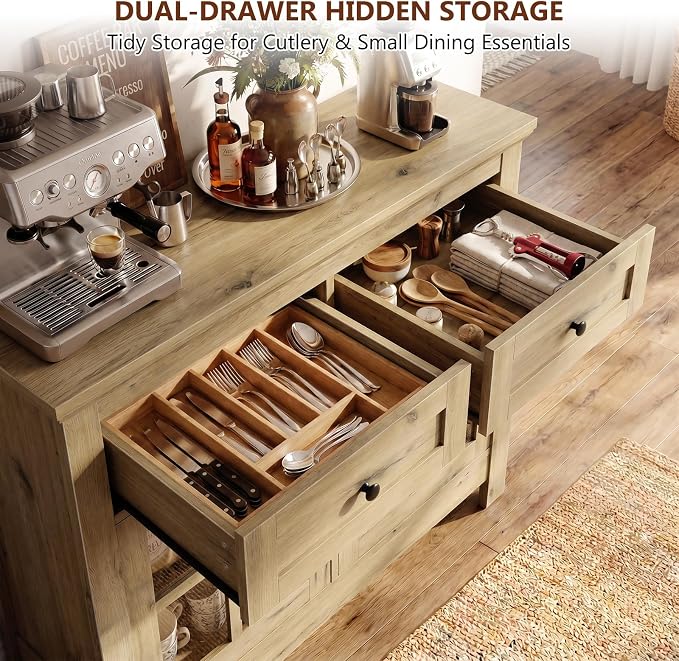 36" Buffet Cabinet Sideboard, Coffee Bar Storage Cabinet - Image 3