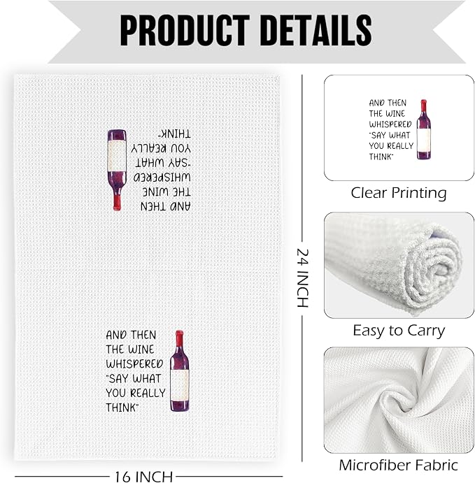 Funny Red Wine Kitchen Dish Towels 16x24 Inch, Gifts - Image 7