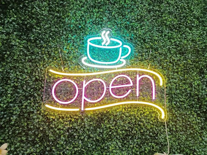 Coffee bar signs Coffee sign wall art Decor accessories Led light Cafe Sign by NEONGRAND
