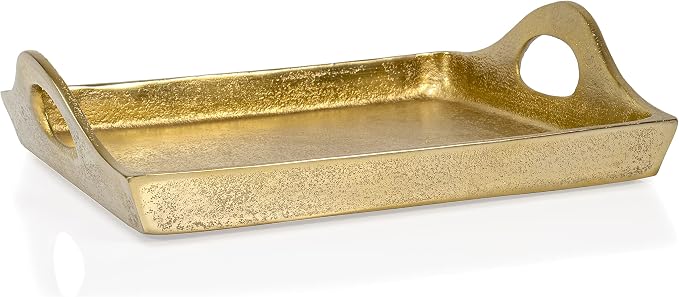 Red Co. 11 inch Square Textured Aluminum Decorative Bar/Vanity/Serving Tray - Image 3