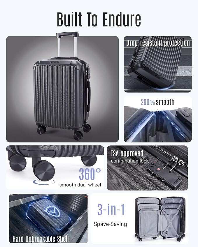 LIGHT FLIGHT 3 Piece Luggage Sets - Image 3