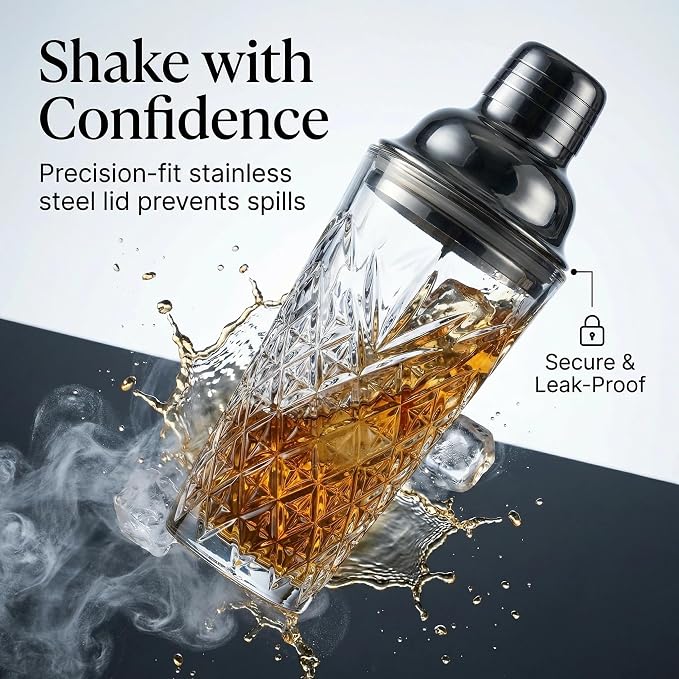Elegant Glass Cocktail Shaker Set - Image 8