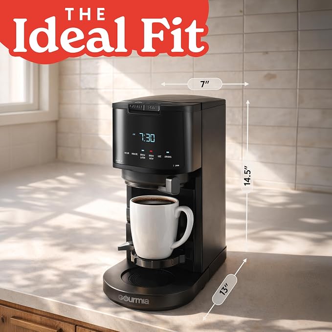 Gourmia 2-in-1 Single Serve and 12 Cup Coffee Maker - Image 9