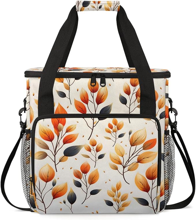Fall Leaves Coffee Maker Carring Bag, Large Insulated Storage Organizer Case by Home