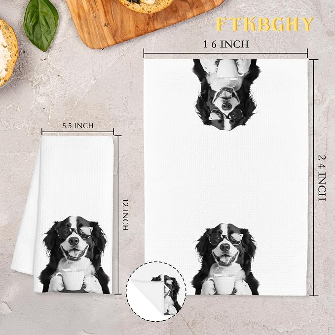 Funny Bernese Mountain Coffee Kitchen Towels Gift, Bernese Mountain Dog Gifts - Image 7