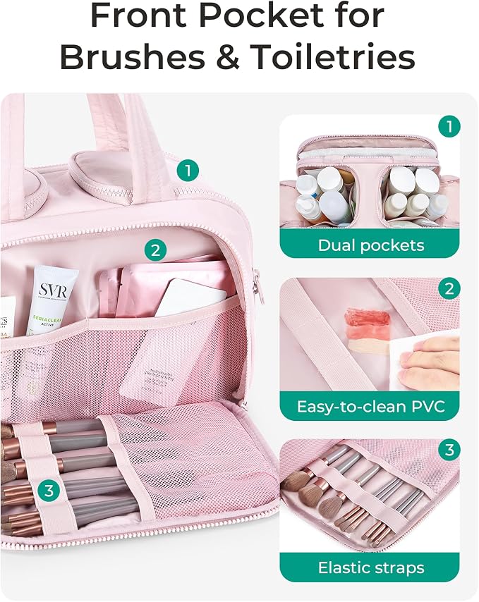 BAGSMART Travel Toiletry Bag, Crush Toiletry Bag - Image 4
