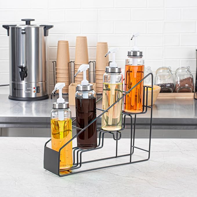 Restaurantware Restpresso 14 x 4 x 12 Inch Coffee Syrup Rack 1 4-Tier Syrup - Image 3